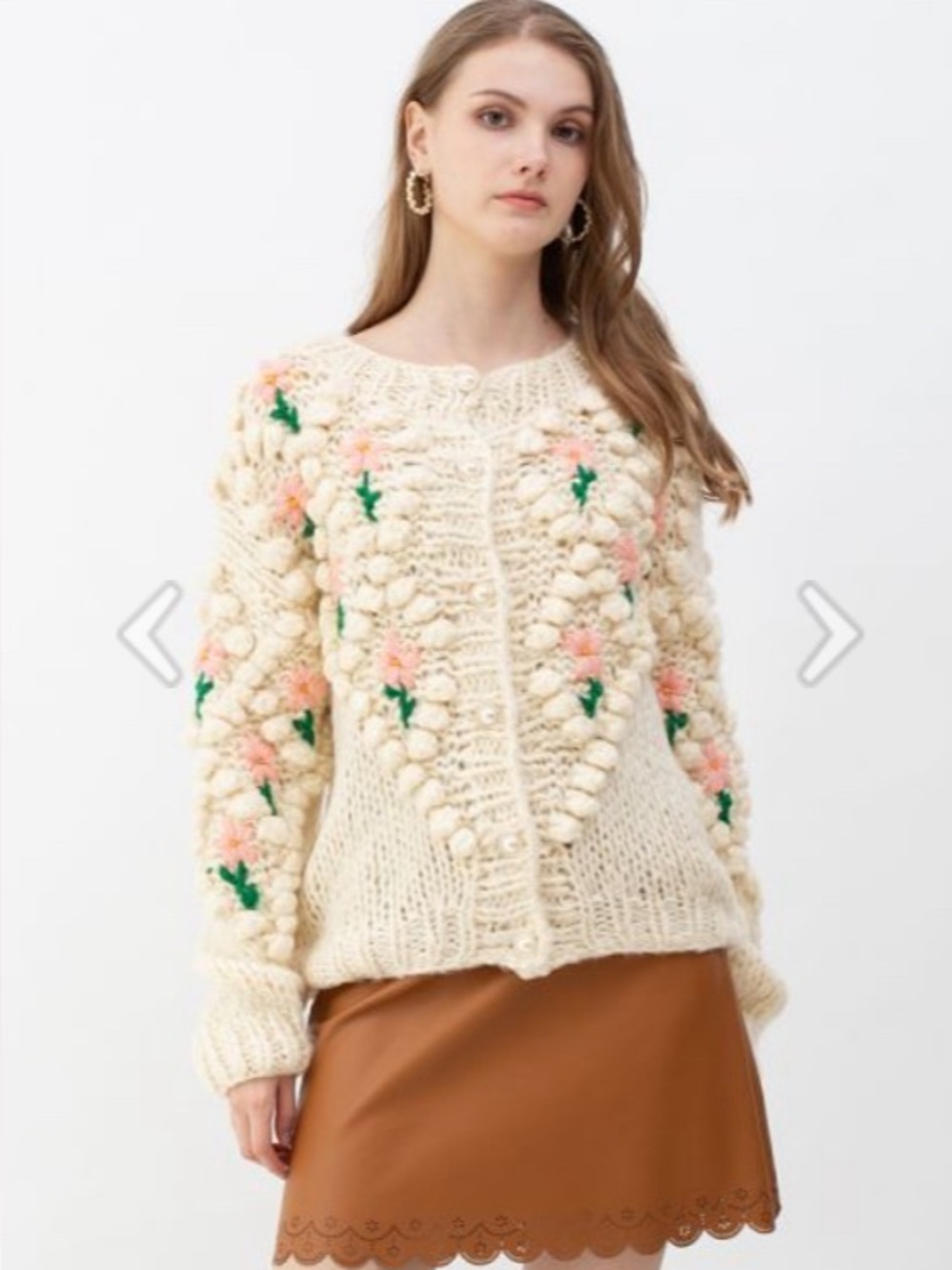 EUC Chicwish Pom Pom Floral Cardigan